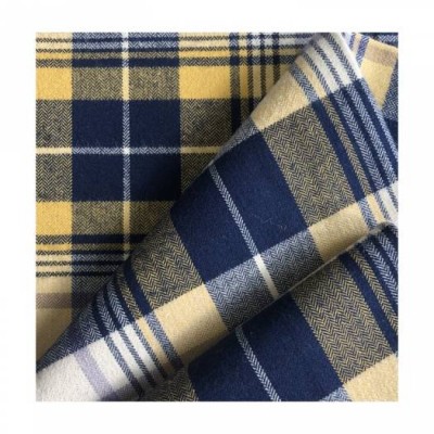 High quality yarn dyed 100 cotton flannel on sale check stripe Herringbone 100% plaid yarn dyed fabric for school uniform