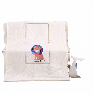 Wholesale Printing Travel Car Custom Printed Brushed Fabric 100% Pp Cotton Pillow Blanket 2 In 1